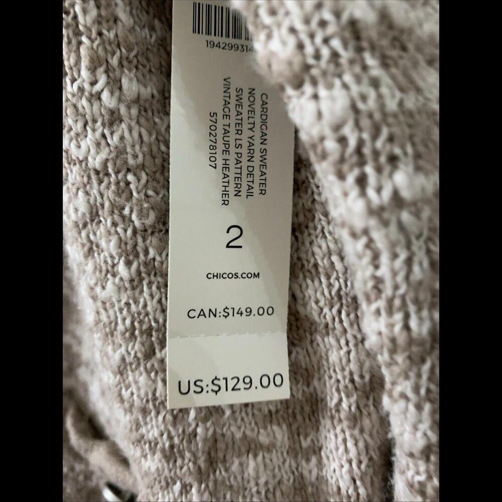 Womens Sz M Creme Open Front Crochet Long Sleeve Cardigan Pearls Cottage… - Picture 3 of 6